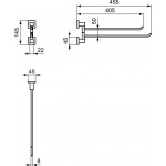 Towel 45,5cm Folding double material: Brass, color: Chrome surface: Glossy Towel rails