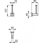Paper holder vertical material: Brass, color: Chrome surface: Glossy Toilet paper holders Paper holder vertical material: Brass, color: Chrome surface: Glossy Toilet paper holders