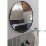 Καθρέπτης, σχήμα: Στρογγυλό 60x60x4 από κρύσταλλο με περιμετρικό μεταλλικό πλαίσιο, χρώμα: Μαύρο Καθρέπτες μπάνιου Καθρέπτης, σχήμα: Στρογγυλό 60x60x4 από κρύσταλλο με περιμετρικό μεταλλικό πλαίσιο, χρώμα: Μαύρο Καθρέπτες μπάνιου