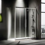 Shower enclosure Linear 180x195 6mm sliding Safe Clean glass surface: Glossy, color: Chrome Linear