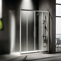 Shower enclosure Linear 180x195 6mm sliding Safe Clean glass surface: Glossy, color: Chrome