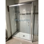 Καμπίνα ντουζιέρας ορθογώνια 140x70x185 5mm συρόμενη επιφάνεια: Γυαλιστερή, χρώμα: Χρωμέ Ορθογώνιες