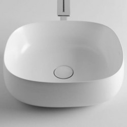 Washbasin Free standing 45x40x15 material: Porcelain With overflow Without hole Bianco Matt, color: White surface: Matt Free standing