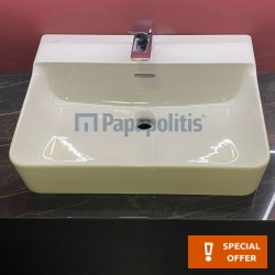 Πάγκος μπάνιου 120x50x6 από ξύλο συνθετικό επιφάνεια: Ματ smoked oak, χρώμα: Μαύρο Πάγκοι μπάνιου