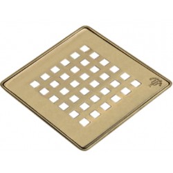 Σχάρα & πλαίσιο, Brushed Gold από inox 12x12, χρώμα: Χρυσό Σχάρες ντουζιέρας