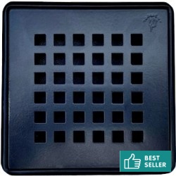 Σχάρα & πλαίσιο,Brushed Black από inox 12x12, χρώμα: Μαύρο Σχάρες ντουζιέρας