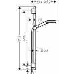 Shower slider rail 65cm material: Brass 100 Vario S Puro with hand shower & hose, color: Black surface: Matt Shower slider rails Shower slider rail 65cm material: Brass 100 Vario S Puro with hand shower & hose, color: Black surface: Matt Shower slider rails