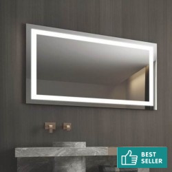 Καθρέπτης, σχήμα: Ορθογώνιο 100x70 από κρύσταλλο με Led