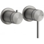 Shower tap Wall-mounted external part 2 holes 2 way material: Inox mixer without hand shower, hose and holder, color: Chrome surface: Brushed Wall-mounted - external part