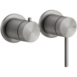 Shower tap Wall-mounted external part 2 holes 2 way material: Inox mixer without hand shower, hose and holder, color: Chrome surface: Brushed Wall-mounted - external part