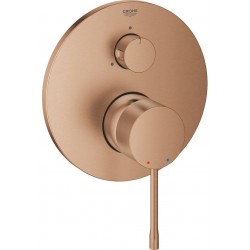 Shower tap Wall-mounted external part 3 way material: Brass mixer With plate without hand shower, hose and holder brushed warm sunset, color: Pink Gold surface: Brushed Wall-mounted - external part