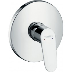 Shower tap Wall-mounted external part 1 way material: Brass mixer With plate without hand shower, hose and holder, color: Chrome surface: Glossy Wall-mounted - external part