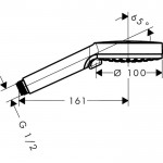 Shower head 2 jets 100 Vario, color: Black surface: Matt Hand showers