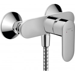 Shower tap Wall-mounted exposed material: Brass mixer without hand shower, hose and holder, color: Chrome surface: Glossy Wall-mouned exposed