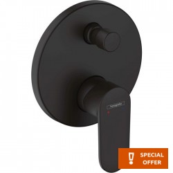 Shower tap Wall-mounted external part 2 way material: Brass mixer With plate without hand shower, hose and holder iBOX, color: Black surface: Matt