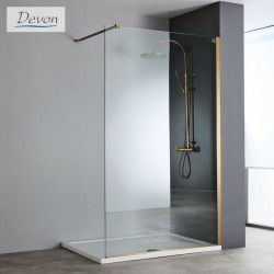 Shower enclosure Linear 100x200 8mm fixed surface: Brushed, color: Bronze Linear