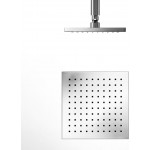 Κεφαλή ντους επίτοιχος τύπος 20x20 από ABS 1 ροής inox finish, χρώμα: Χρωμέ επιφάνεια: Βουρτσισμένη Κεφαλές ντους