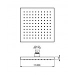 Κεφαλή ντους επίτοιχος τύπος 20x20 από ABS 1 ροής inox finish, χρώμα: Χρωμέ επιφάνεια: Βουρτσισμένη Κεφαλές ντους