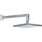 Κεφαλή ντους επίτοιχος τύπος 20x20 από ABS 1 ροής inox finish, χρώμα: Χρωμέ επιφάνεια: Βουρτσισμένη Κεφαλές ντους