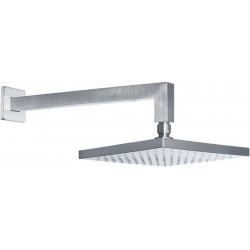 Κεφαλή ντους επίτοιχος τύπος 20x20 από ABS 1 ροής inox finish, χρώμα: Χρωμέ επιφάνεια: Βουρτσισμένη Κεφαλές ντους