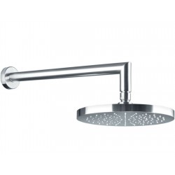 Κεφαλή ντους επίτοιχος τύπος 20x20 από ABS 1 ροής & βραχίονας 35cm, inox finish, χρώμα: Χρωμέ επιφάνεια: Βουρτσισμένη Κεφαλές ντους