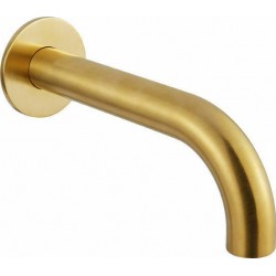 Εκροή (στόμιο) 20,2cm επίτοιχος τύπος από ορείχαλκο, χρώμα: Χρυσό επιφάνεια: Βουρτσισμένη Στόμια (ρουξούνια)