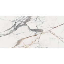 Floor tiles 119,7x239,7 Italy glossy, 6mm, style: marble 1st choice rettificato surface: Glossy, hue: White/Grey