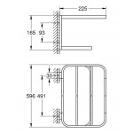 Ράφι για πετσέτες 59,6x22,5x16,5 από ορείχαλκο επίτοιχο brushed hard graphite, χρώμα: Γκρι επιφάνεια: Βουρτσισμένη Ράφια-Πετσετοθήκες 