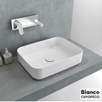 Νιπτήρας ελευθέρας τοποθέτησης 50x36x12 από πορσελάνη με μία οπή χωρίς υπερχείλιση, χρώμα: Λευκό επιφάνεια: Γυαλιστερή Ελευθέρας τοποθέτησης