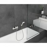 Bathtub tap Wall-mounted exposed material: Brass without hand shower, hose and holder mixer, color: Chrome surface: Glossy Wall-mouned exposed