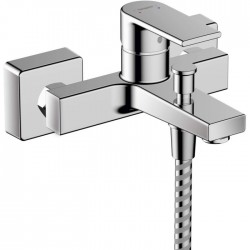 Bathtub tap Wall-mounted exposed material: Brass without hand shower, hose and holder mixer, color: Chrome surface: Glossy Wall-mouned exposed