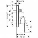 Μπαταρία ντουζιέρας εντοιχιζόμενη εξωτερικό μέρος 2 εξόδων αναμεικτική από ορείχαλκο με πλακέτα iBOX, χρώμα: Χρωμέ επιφάνεια: Γυαλιστερή Εντοιχιζόμενες εξωτερικό μέρος