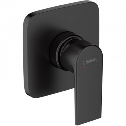 Shower tap Wall-mounted external part 1 way material: Brass mixer With plate without hand shower, hose and holder, color: Black surface: Matt Wall-mounted - external part