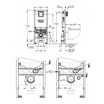 Concealed cistern for wall-mounted toilet for plasterboard wall / for single wall With frame Concealed cisterns for wall-mounted WC