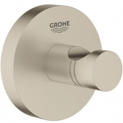 Άγκιστρο από ορείχαλκο μονό brushed nickel, χρώμα: Χρωμέ επιφάνεια: Βουρτσισμένη Άγκιστρα