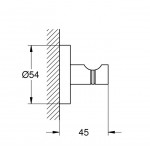Hook Flat wall mounted material: Brass single supersteel, color: Chrome surface: Brushed Hooks