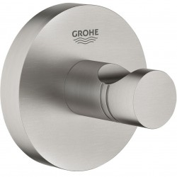 Hook Flat wall mounted material: Brass single supersteel, color: Chrome surface: Brushed