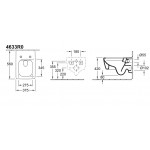 Wall-mounted toilet & toilet seat soft closing, style: Wrapover hidden fixation Rimless 700460 56x37,5 surface: Glossy, color: White Wall-mounted