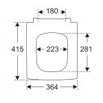 Wall-mounted toilet & toilet seat soft closing, style: Wrapover hidden fixation Rimless 700460 56x37,5 surface: Glossy, color: White Wall-mounted
