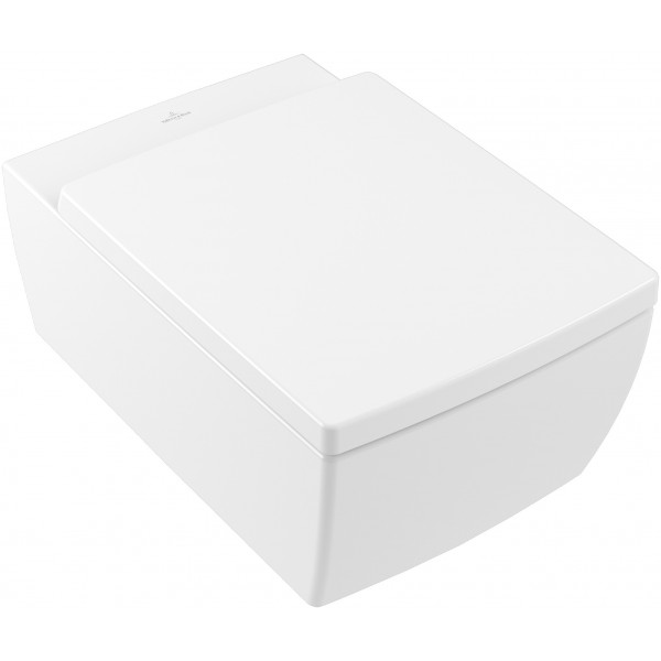 Wall-mounted toilet & toilet seat soft closing, style: Wrapover hidden fixation Rimless 700460 56x37,5 surface: Glossy, color: White Wall-mounted