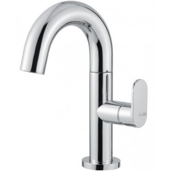 Wash basin tap Deck-mounted material: Brass mixer With push-open waste set Μ size, color: Chrome surface: Glossy Deck-mounted