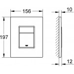 Πλακέτα εντοιχιζόμενου καζανακίου supersteel από ABS διπλής ενέργειας με πνευματικό μηχανισμό, χρώμα: Χρωμέ επιφάνεια: Βουρτσισμένη Πλακέτες