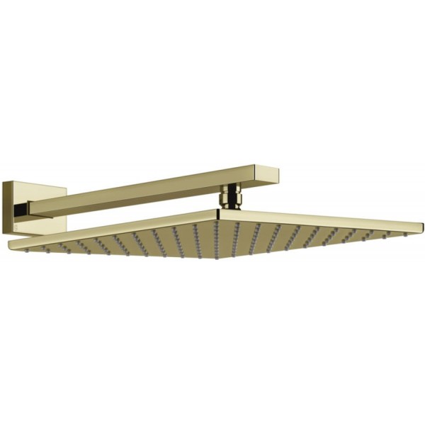 Shower head Wall-mounted 30x30 material: Brass, style: 1 spray, color: Gold surface: Glossy Overhead showers