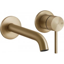 Wash basin tap Wall-mounted - external part 2 holes mixer Without waste, color: Bronze 20,1cm, Warm Bronze Brushed PVD material: Inox surface: Brushed Wall-mounted - external part
