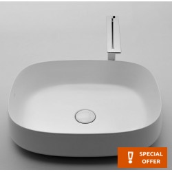 Νιπτήρας ελευθέρας τοποθέτησης 55x42x15 από πορσελάνη χωρίς οπή  χωρίς υπερχείλιση Bianco Matt, χρώμα: Λευκό επιφάνεια: Ματ Ελευθέρας τοποθέτησης