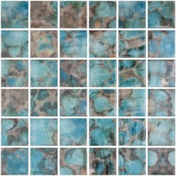 Pool mosaic 5x5 Spain, shape: Square 1st choice (31x41), hue: Green Mosaics for pool