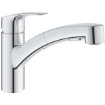 Kitchen tap Deck-mounted material: Brass With Pull-Out Spray 2 jets, color: Chrome surface: Glossy Deck-mounted