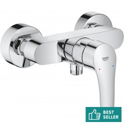 Shower tap Wall-mounted exposed material: Brass mixer without hand shower, hose and holder, color: Chrome surface: Glossy Wall-mouned exposed