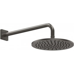 Shower head Wall-mounted 25x25 material: Brass, style: 1 spray, color: Black surface: Brushed Overhead showers