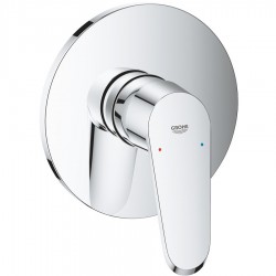 Shower tap Wall-mounted external part 1 way material: Brass mixer With plate without hand shower, hose and holder, color: Chrome surface: Glossy Wall-mounted - external part